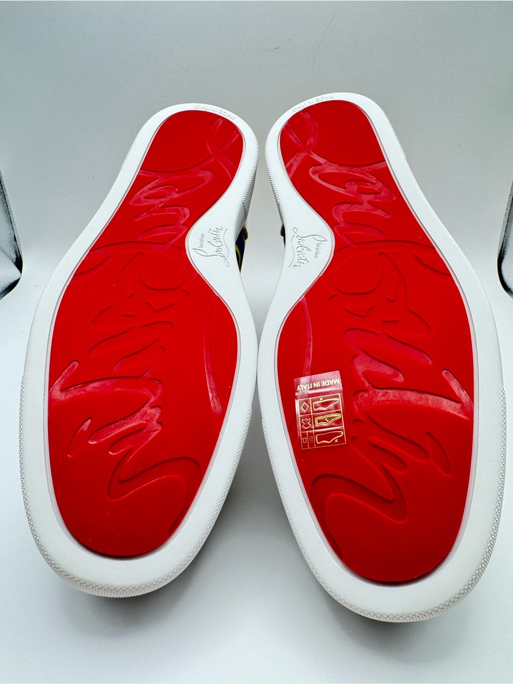 Christian Louboutin Lou Spikes Orlato Flat Version Multi High Top Sneakers EU 42 - Picture 9 of 11
